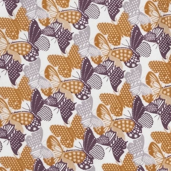 NWT Kate Quinn Plum Mod Butterflies Organic Cotton Spaghetti Tie Strap Ballerina - Picture 2 of 3